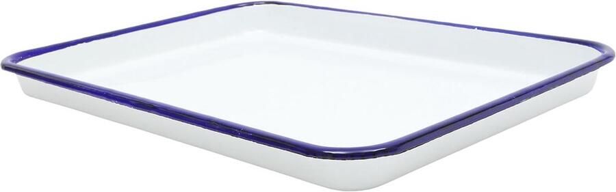Geëmailleerde Bakplaat Ovenschaal Taartvorm Bakken en Braden Snel Warmtegeleidend 26 x 18 x 2.5 cm Wit