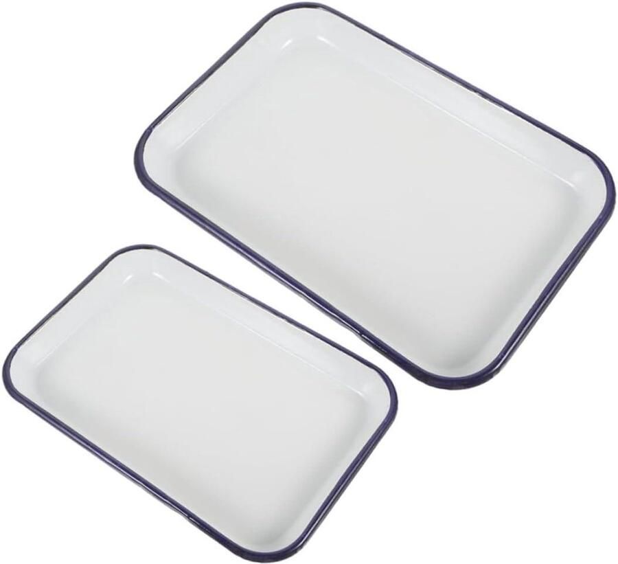 Geëmailleerde Bakplaten Braadpannen Schalen Bakken en braden Antiaanbak Emaille 35 cm set kleuren