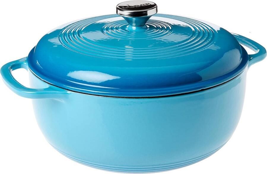 Geëmailleerde Braadpan Gietijzeren Pan Langzaam Koken Uitstekende Warmtebehoud 6 Liter Korenbloem Blauw