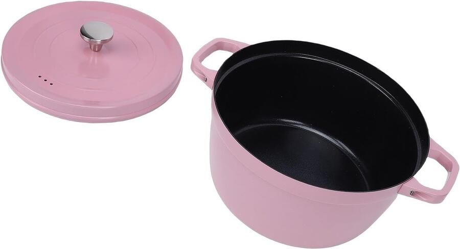 Geëmailleerde Braadpan Zware Stoofpan Langzaam Garen Uitstekende Warmtegeleiding 24 Cm Diameter Zwart
