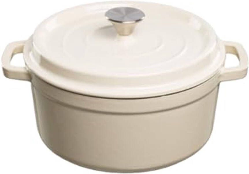 Geëmailleerde gietijzeren braadpan 3 5 liter Wit