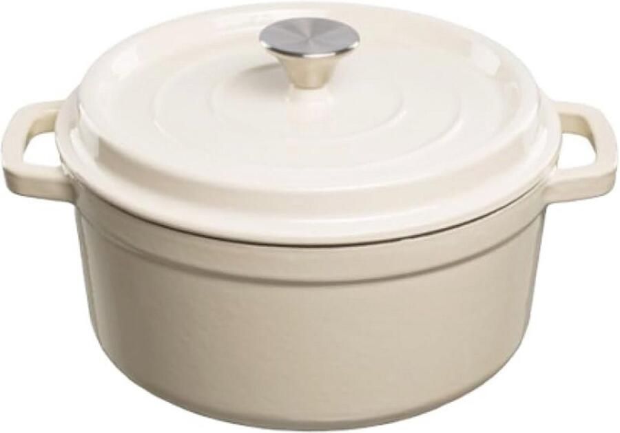 Geëmailleerde gietijzeren braadpan 3 5 liter Wit