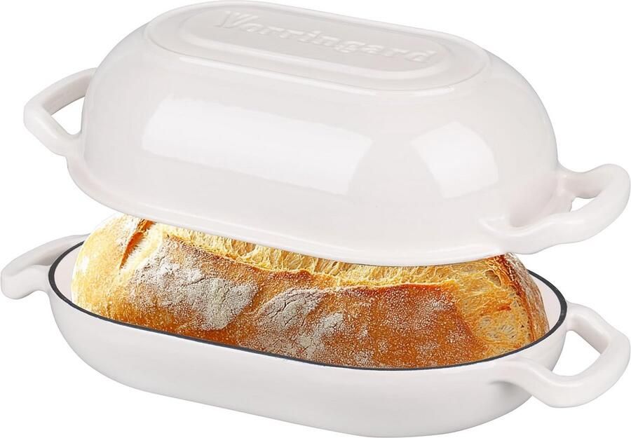 Geëmailleerde Gietijzeren Broodpan met Deksel Nederlandse Oven voor Zuurdesem en Zelfgebakken Brood 5QT