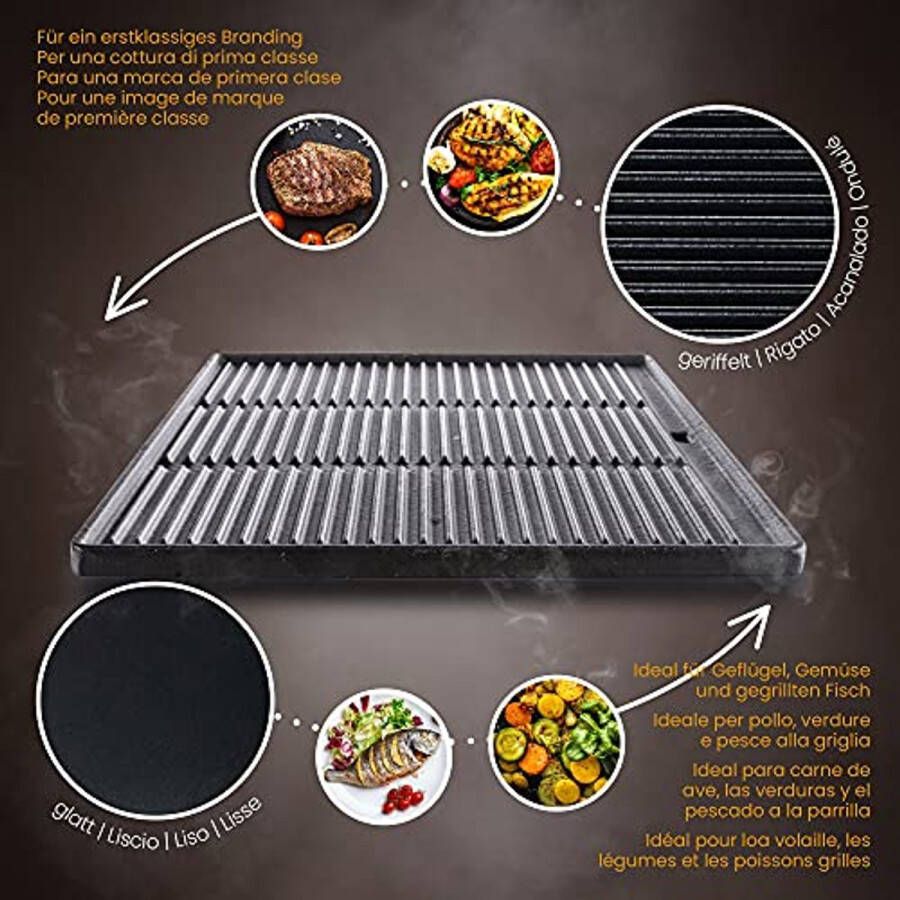 Geëmailleerde gietijzeren grillplaat voor barbecue en oven 41 3 x 30 5 cm