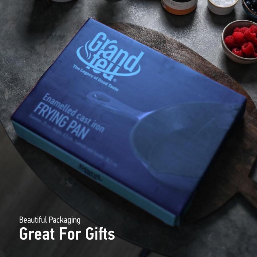 Geëmailleerde Gietijzeren Pan 25 cm Blauw