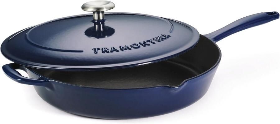 Geëmailleerde Gietijzeren Skillet 12-Inch Cobalt Kleur