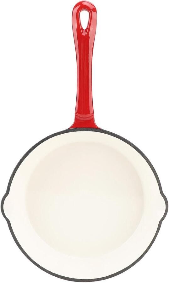 Geëmailleerde Koekenpan Gietijzeren Pan Thuis Koken Gelijkmatige Warmte 25cm Zwart
