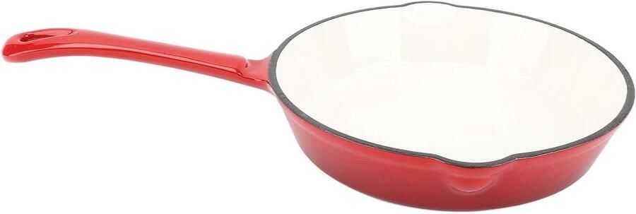 Geëmailleerde Koekenpan Gietijzeren Pan Veelzijdig Koken Gelijkmatige Warmte 25 cm Zwart