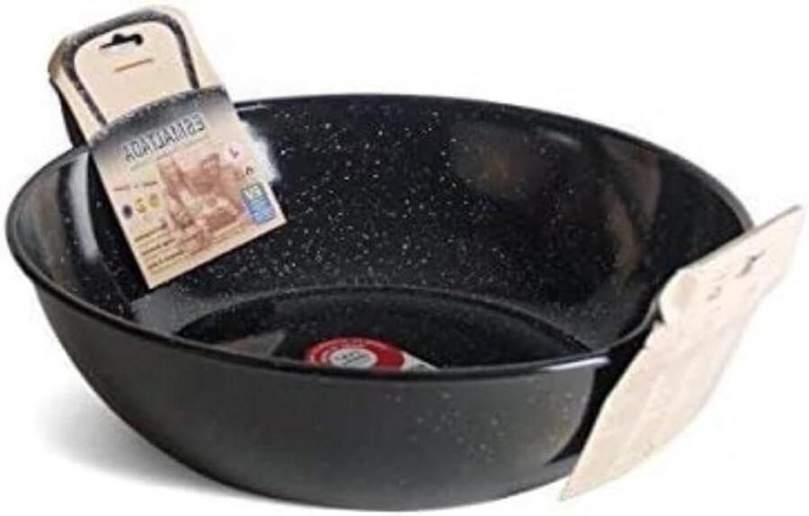 Geëmailleerde Koekenpan Zwarte Pan Lekker Koken Geglazuurd IJzer 30 cm Zwart