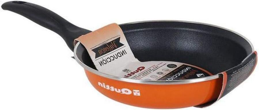 Geëmailleerde Pan Emaille Koekenpan Koken PFOA-vrij Diameter 18 cm Oranje