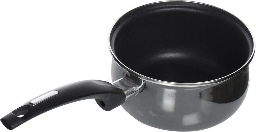 Geëmailleerde Steelpan Sauspan Inductie Koken en Verwarmen 100% Anti-aanbaklaag Ø 18 cm Zwart