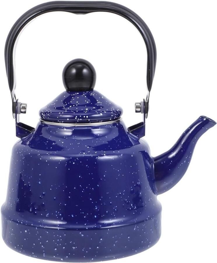 Geëmailleerde Waterketel Theepot Koffiepot Water Koken Geschikt voor Gas Inductie 20 cm Hoog Blauw