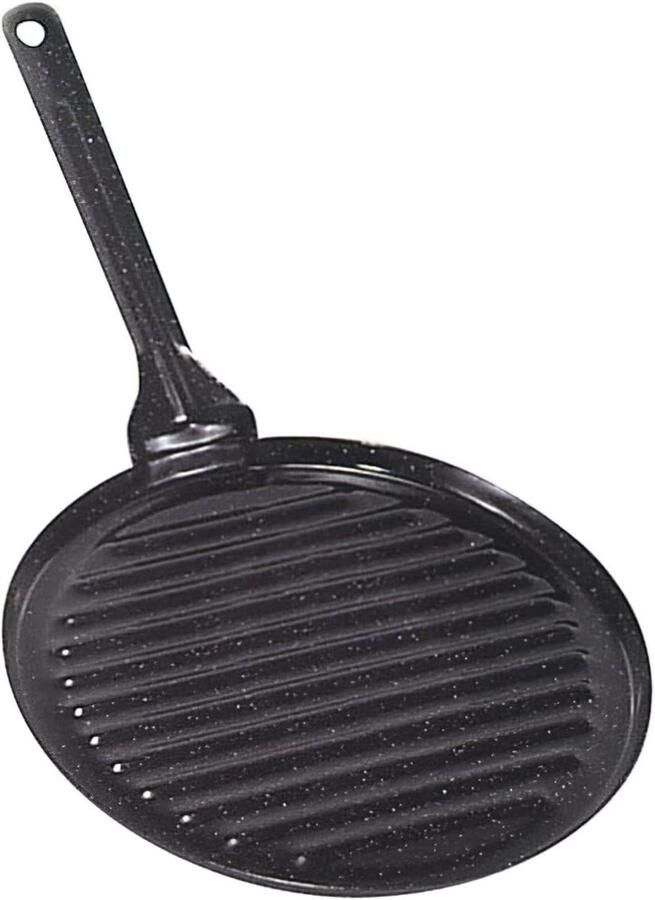 Geglaceerde Braadpan Oven schaal Langzaam Garen Stevige staalconstructie 24 cm Zwart