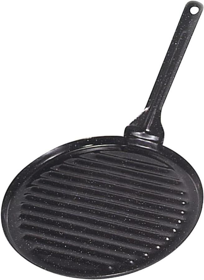 Geglaceerde Braadpan Oven schaal Langzaam Garen Stevige staalconstructie 24 cm Zwart