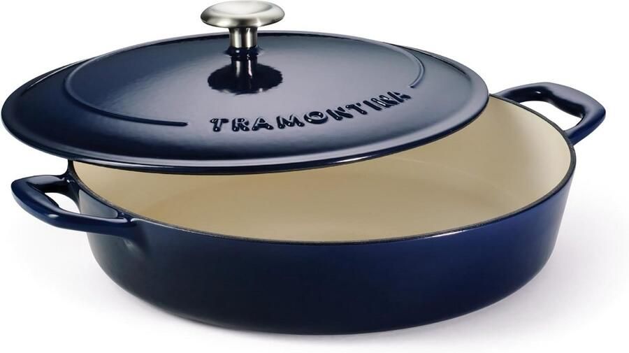 Geglazuurde Gietijzeren Braadpan 4 Liter Cobalt Blauw