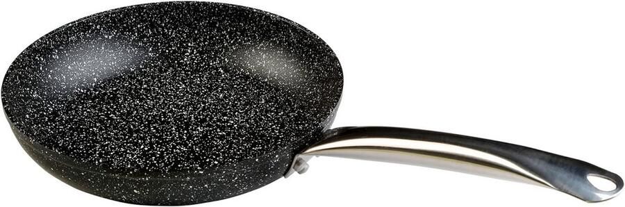 Gegoten Aluminium Braadpan 20 cm met Graniet Anti-aanbaklaag Stalen Handgreep Geschikt voor Alle Kookplaten inclusief Inductie