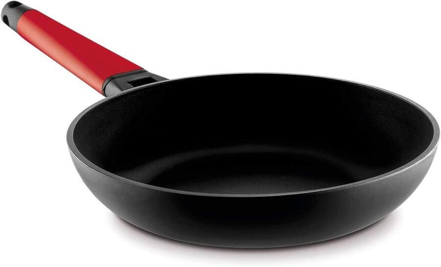 Gegoten Aluminium Braadpan Kookpan met Handvat Dagelijks Koken Antiaanbaklaag 22 cm Rood