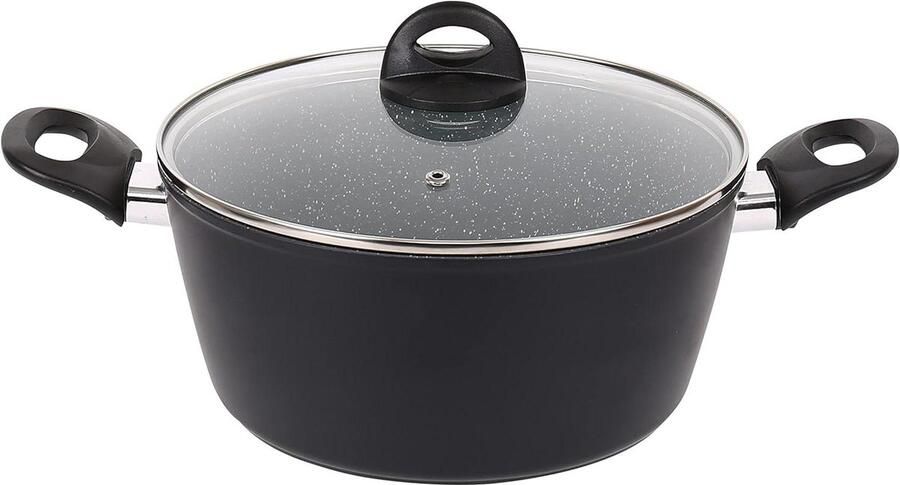 Gegoten Aluminium Braadpan Steelpan Koekenpan Eten Bereiden PFOA en PTFE Vrij 26 cm Zwart Grijs