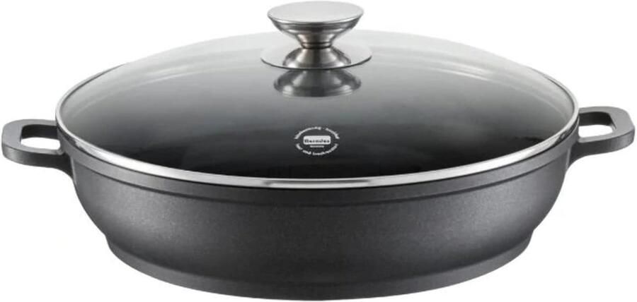 Gegoten Aluminium Braadpan voor Inductie 32 cm Zwart