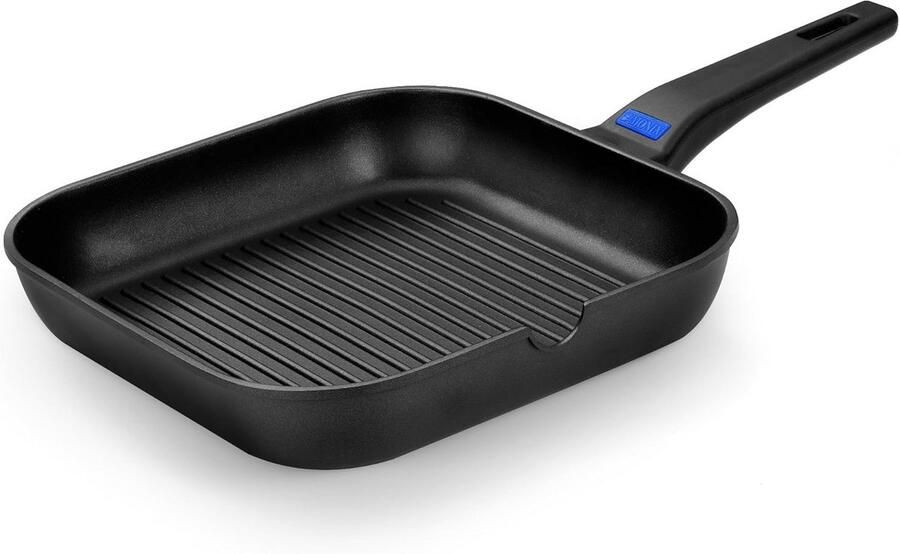 Gegoten Aluminium Grillpan (28 cm) met Anti-Aanbaklaag en Ribbelbodem