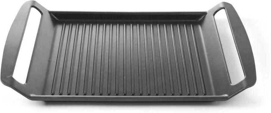 Gegoten Aluminium Grillplaat Bakplaat Koekenpan Lekker Koken Anti-aanbaklaag 39x26cm Zwart