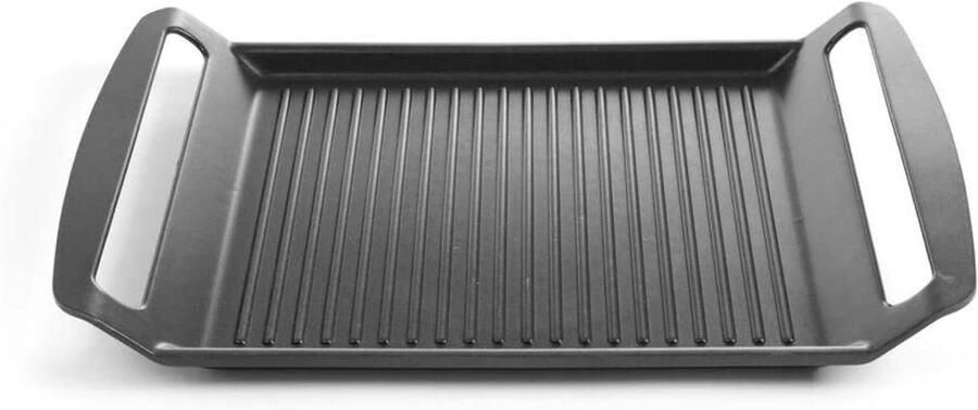 Gegoten Aluminium Grillplaat Bakplaat Koekenpan Lekker Koken Anti-aanbaklaag 39x26cm Zwart