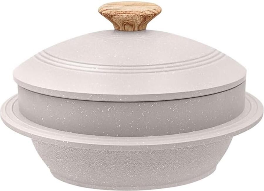 Gegoten aluminium inductie braadpan met deksel 18 cm anti-aanbak multifunctioneel