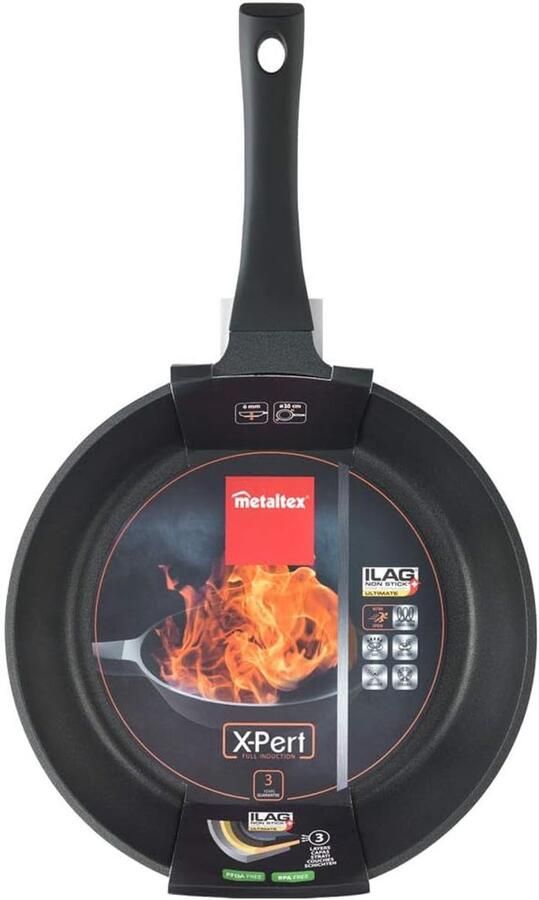 Gegoten Aluminium Koekenpan Antiaanbak Pan Gezond Koken Eco-Full Induction Bodem 30cm Diameter Zwart