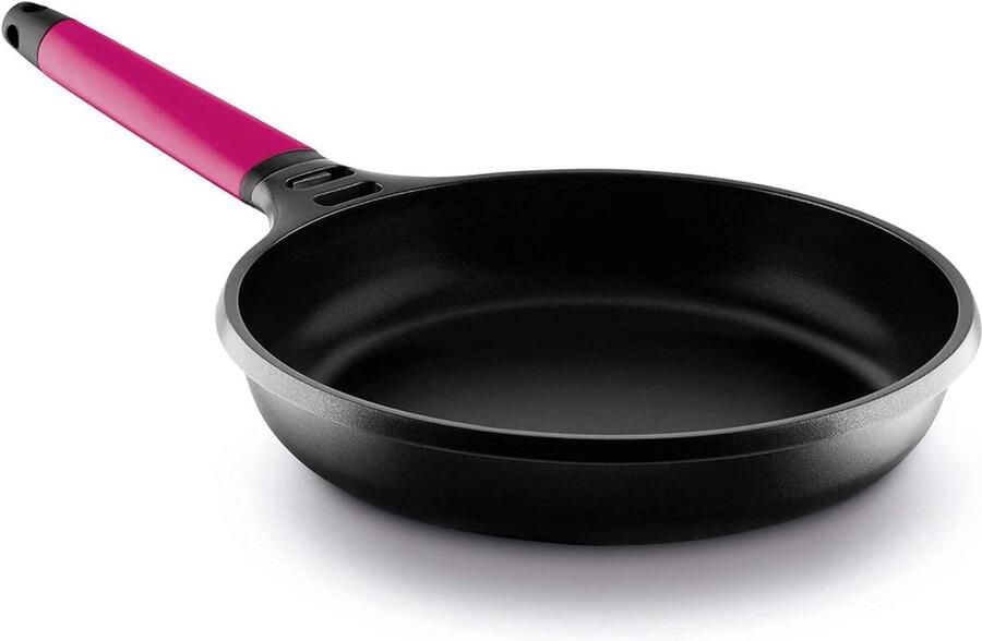 Gegoten Aluminium Koekenpan met Afneembaar Handvat Dagelijks Koken Gepatenteerde Inductie Bodem 20 cm Roze