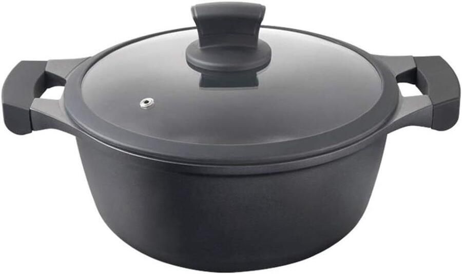 Gegoten Aluminium Kookpan Antiaanbakpan Gezond Koken Full Induction Bodem 30 cm Zwart