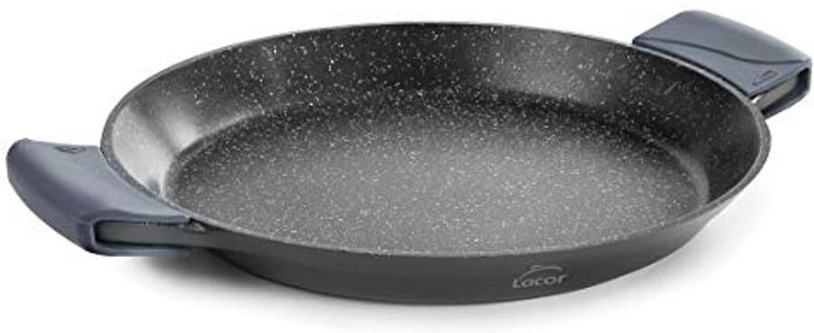 Gegoten Aluminium Paella Pan 36CM Antiaanbaklaag en Geïsoleerde Handgrepen