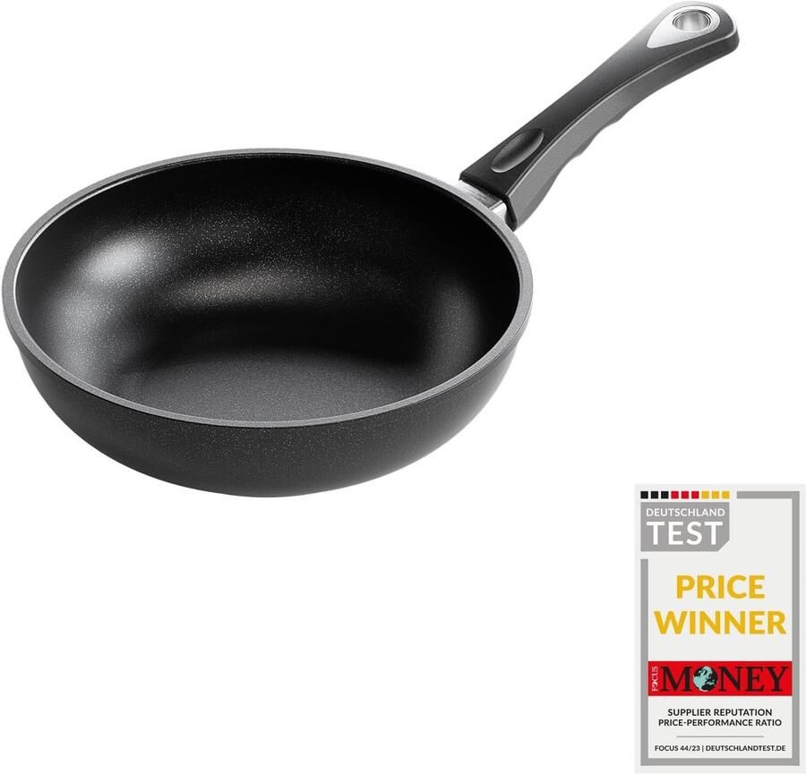 Gegoten Aluminium Pan Braadpan Koekenpan Vetarm Bakken Gelijkmatige Warmteverdeling 24 cm Diameter Zwart