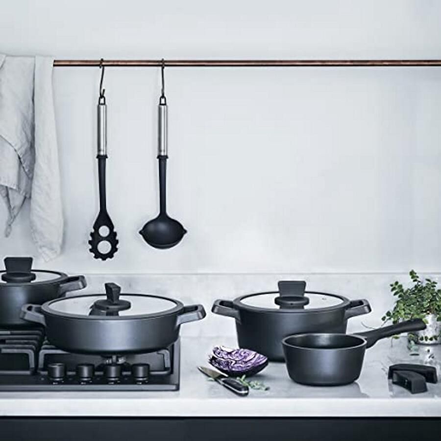 Gegoten Aluminium Pan Braadpan Koken en Braden Energiebesparend Ontwerp 28 cm Grijs