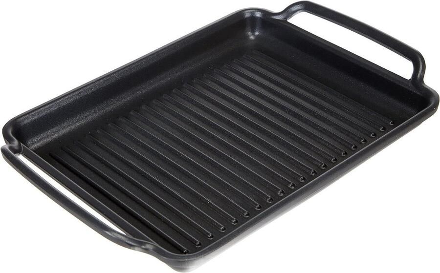 Gegoten Aluminium Pan Grillplaat Koekenpan Gourmet Koken Dubbele Antiaanbaklaag 40 cm Zwart