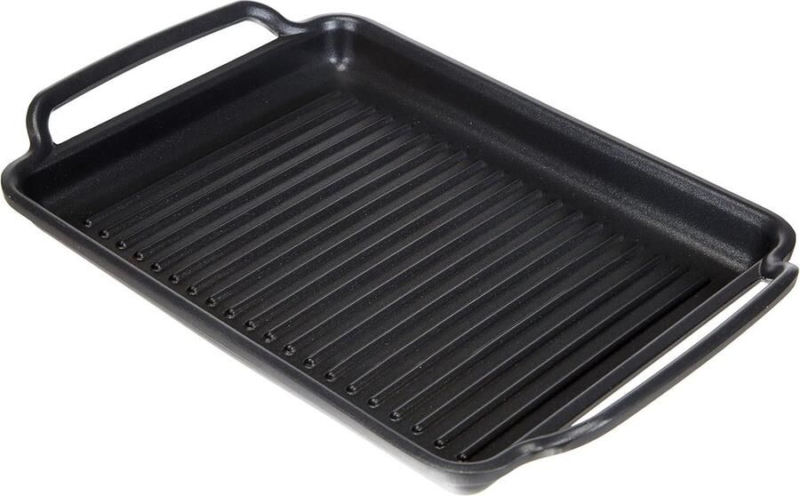 Gegoten Aluminium Pan Grillplaat Koekenpan Gezond Grillen Dubbele Antiaanbaklaag 40 cm Zwart