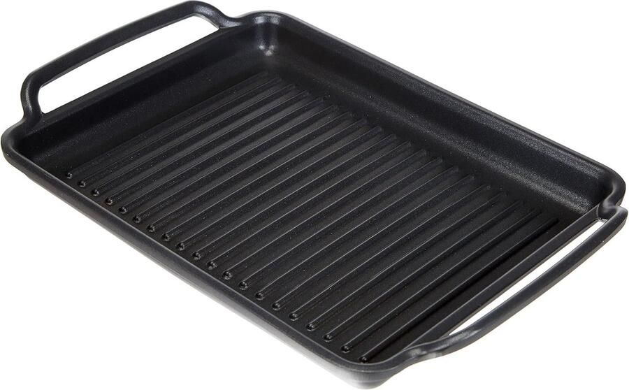 Gegoten Aluminium Pan Grillplaat Koekenpan Koken en Grillen Dubbele Antiaanbaklaag 40 cm Zwart