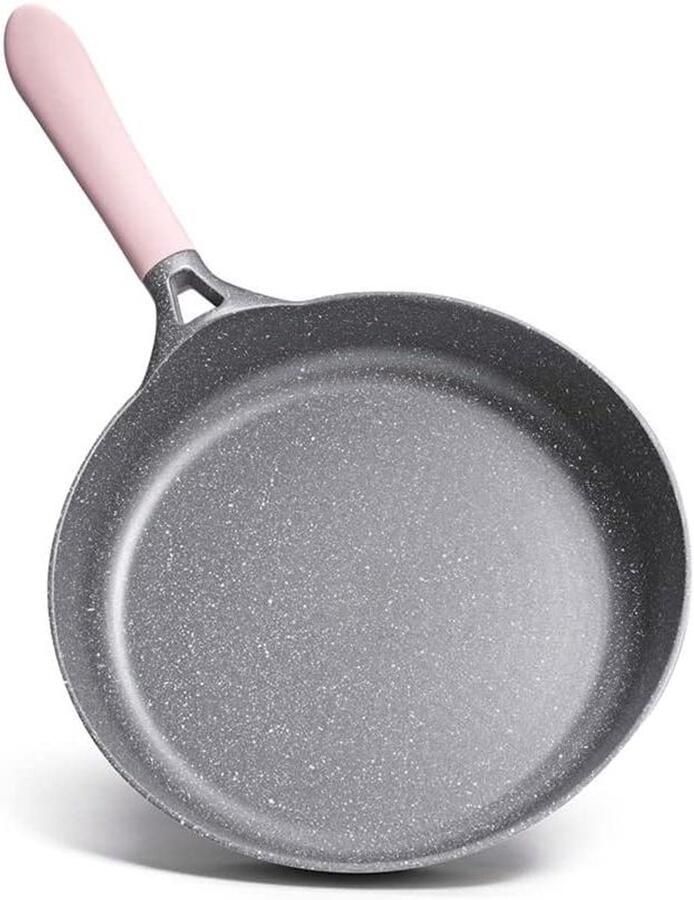 Gegoten Aluminium Pan Koekenpan Braadpan Koken en Bakken Marmeren Antiaanbaklaag 28 cm Roze