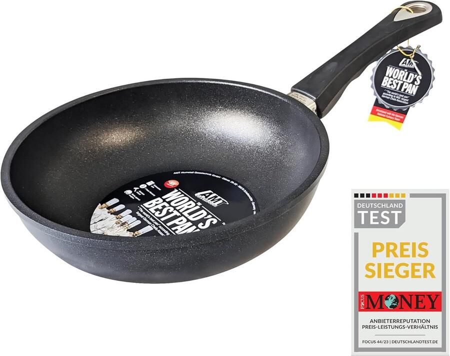Gegoten Aluminium Pan Koekenpan Braadpan Professioneel Koken Antiaanbaklaag 24 cm Diameter Zwart