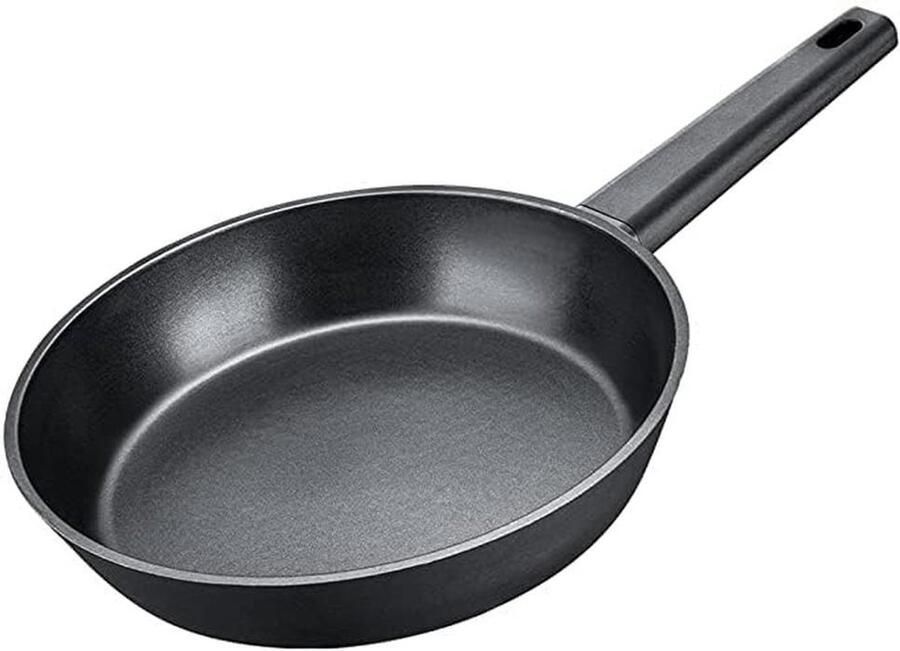 Gegoten Aluminium Pan Koekenpan Braadpan Snel Koken Antiaanbaklaag Ergonomisch 28cm Diameter Zwart