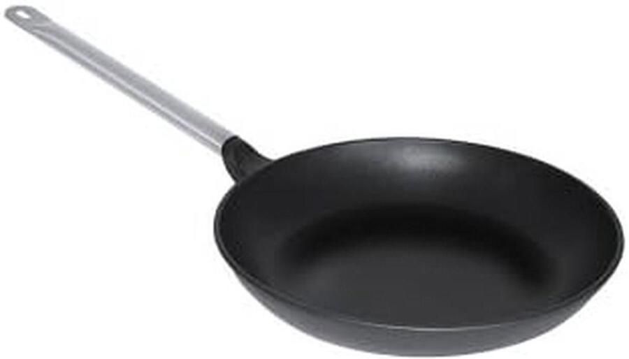 Gegoten Aluminium Pan Koekenpan Inductie Professioneel Koken Titanium Aluminium Coating 32 cm Grijs
