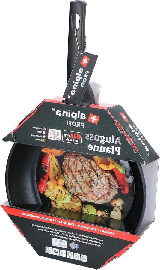 Gegoten Aluminium Pan Koekenpan Koop Lekker Koken Teflon Antiaanbaklaag 28 cm Diameter Zwart