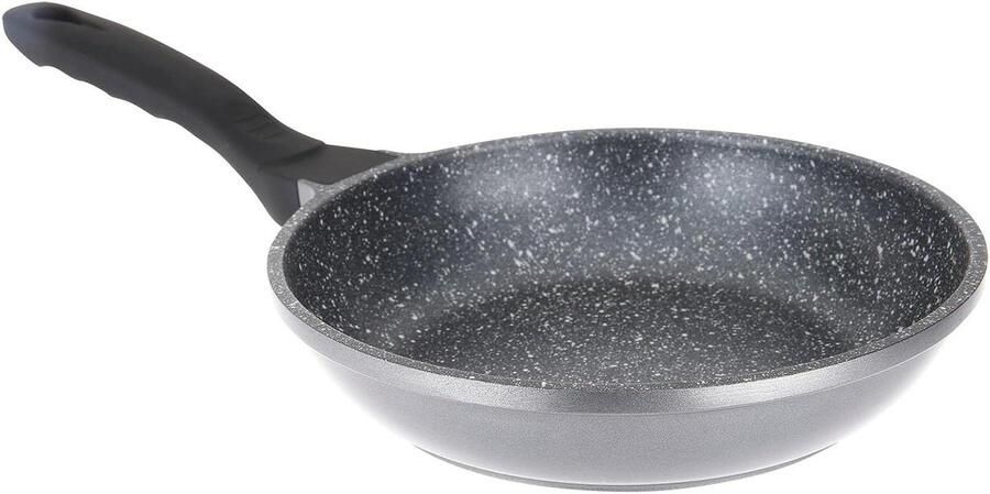 Gegoten Aluminium Pan Koekenpan Steenlook Dagelijks Koken PFOA-vrije Antiaanbaklaag Ø 20 cm Donkergrijs