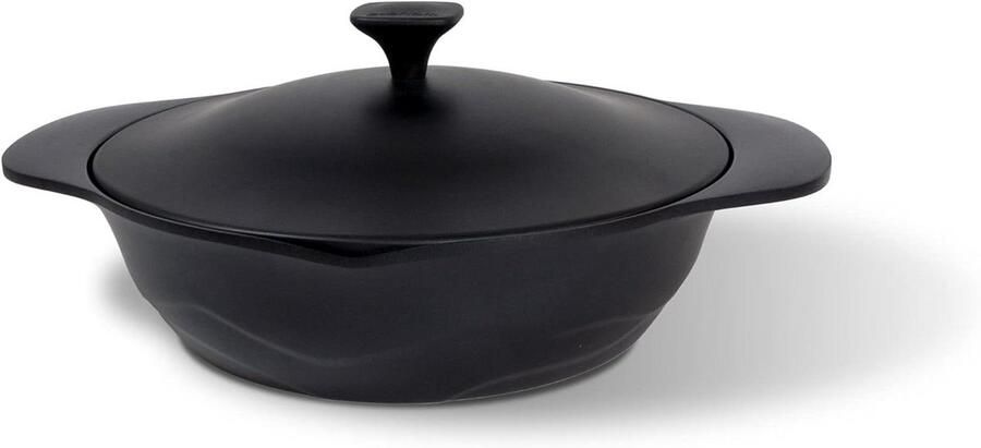 Gegoten Aluminium Pan Kookpan met Deksel Gelijkmatig Braden Artech Ultra Anti-aanbaklaag 26 cm Diameter Zwart
