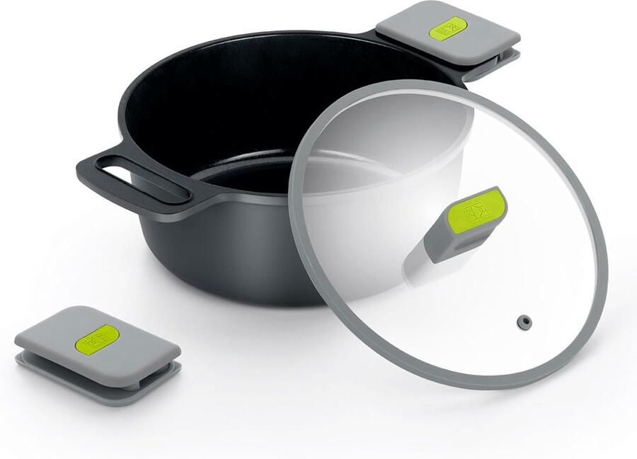 Gegoten Aluminium Pan Kookpan Ovenschaal Lekker Koken Gegoten Aluminium 24 cm Zwart
