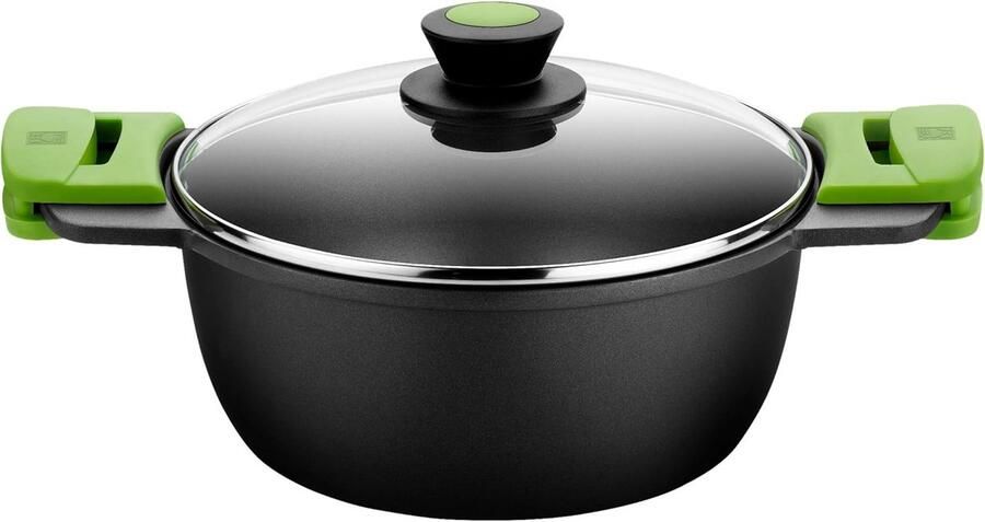 Gegoten Aluminium Pan Kookpan Stoofpan Dagelijks Koken Energiebesparend Systeem 20 cm Diameter Zwart