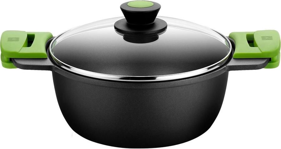 Gegoten Aluminium Pan Kookpan Stoofpan Dagelijks Koken Gelijkmatige Warmteverdeling 32 cm Zwart
