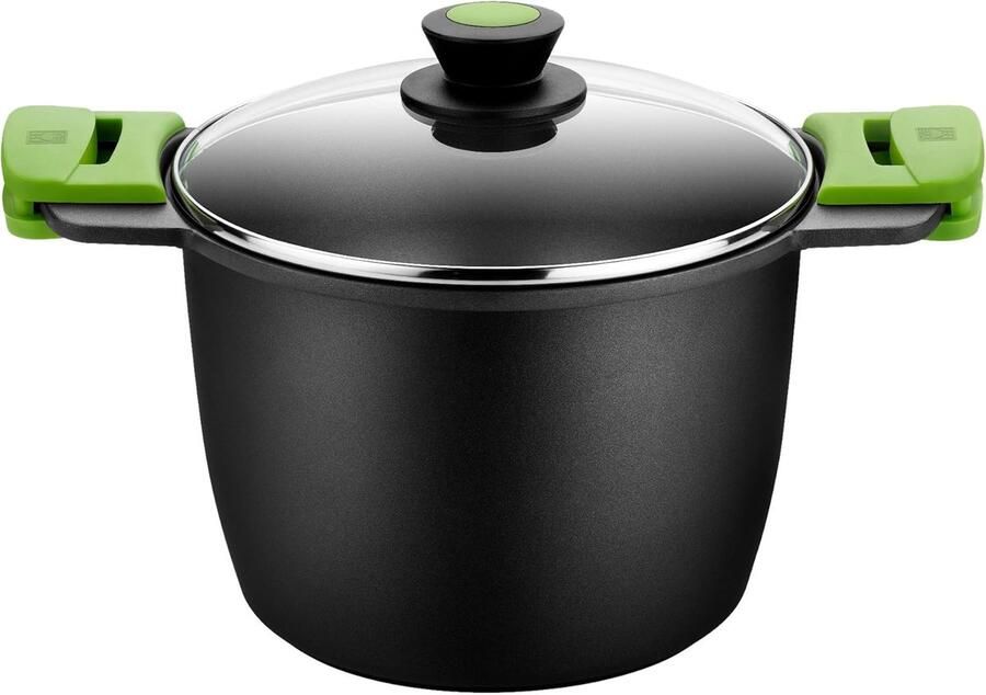 Gegoten Aluminium Pan Soeppan Kookpan Lange Kooktijden Gelijkmatige Warmteverdeling 20 cm 4.1 Liter Zwart