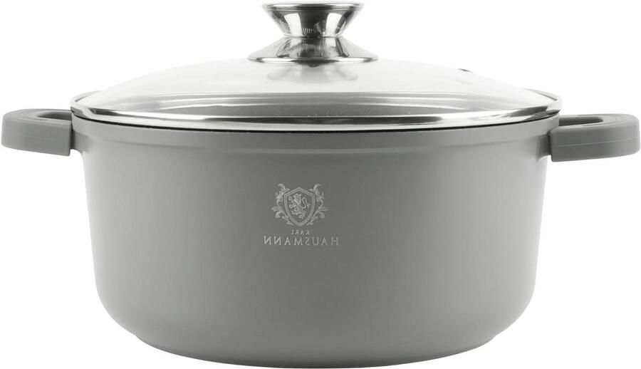 Gegoten Aluminium Pan Soeppot Braadpan Grote Maaltijden Bereiden Krasbestendige Antiaanbaklaag 65L Ø 28 cm Grijs
