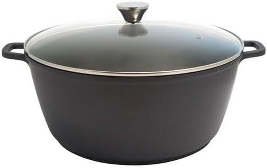 Gegoten Aluminium Pan Stoofpan Braadpan Royale Maaltijden Bereiden PFAS-vrije Antiaanbaklaag 36 cm 13.4 Liter Zwart