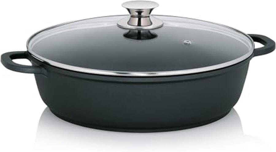 Gegoten Aluminium Serveerpan met Antiaanbaklaag 5L Ø32 cm Geschikt voor Inductie